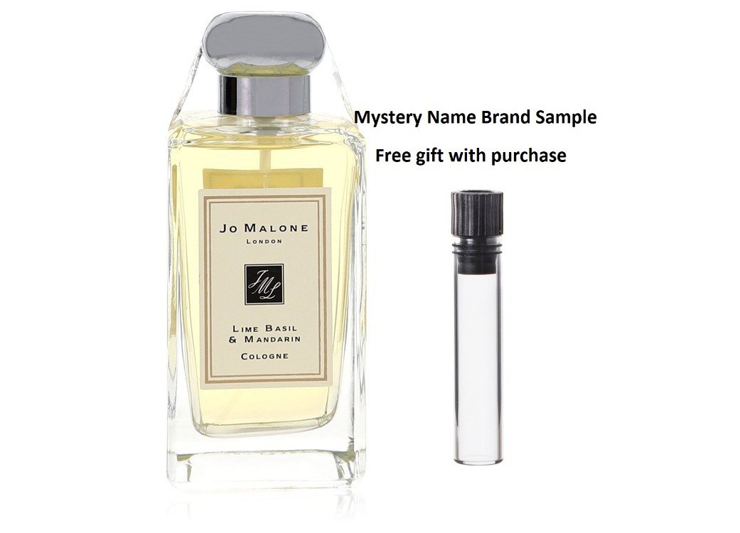 Jo Malone Lime Basil & Mandarin by Jo Malone Cologne Spray (Unisex Unboxed) 3.4 oz And a Mystery Name brand sample vile