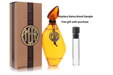 J Del Pozo Ambar by Jesus Del Pozo Eau De Toilette Spray 3.4 oz And a Mystery Name brand sample vile