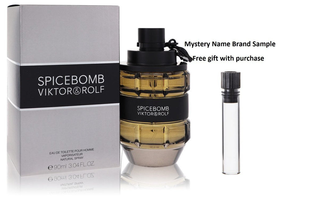 Spicebomb by Viktor & Rolf Eau De Toilette Spray 3 oz And a Mystery Name brand sample vile