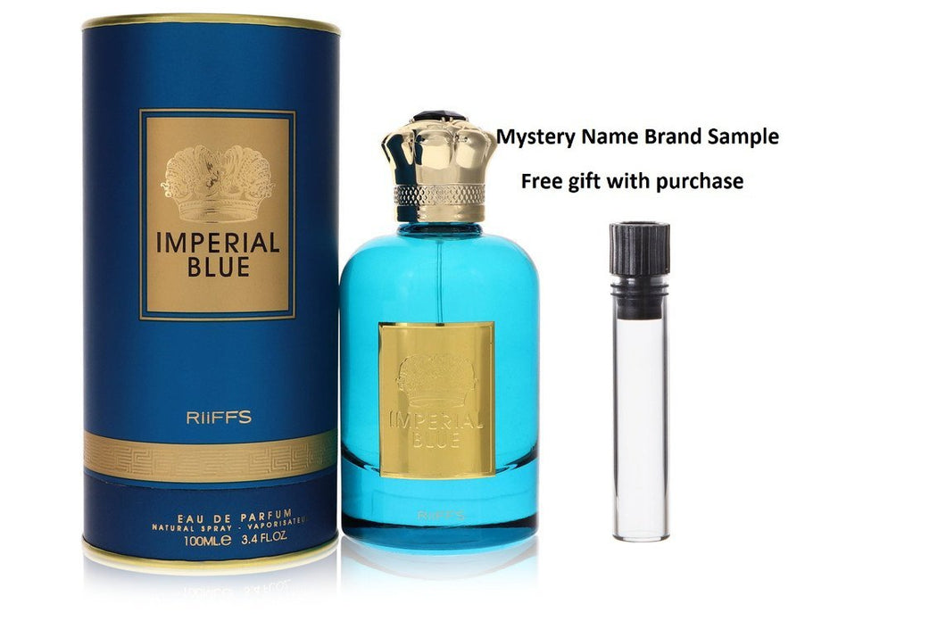 Riiffs Imperial Blue by Riiffs Eau De Parfum Spray 3.4 oz And a Mystery Name brand sample vile