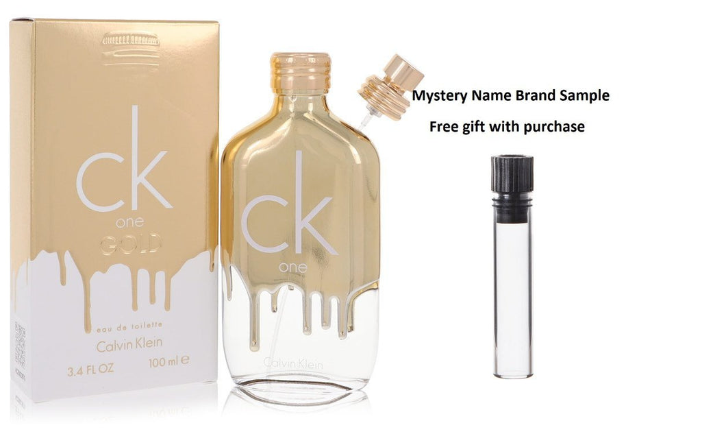 CK One Gold by Calvin Klein Eau De Toilette Spray (Unisex) 3.4 oz And a Mystery Name brand sample vile
