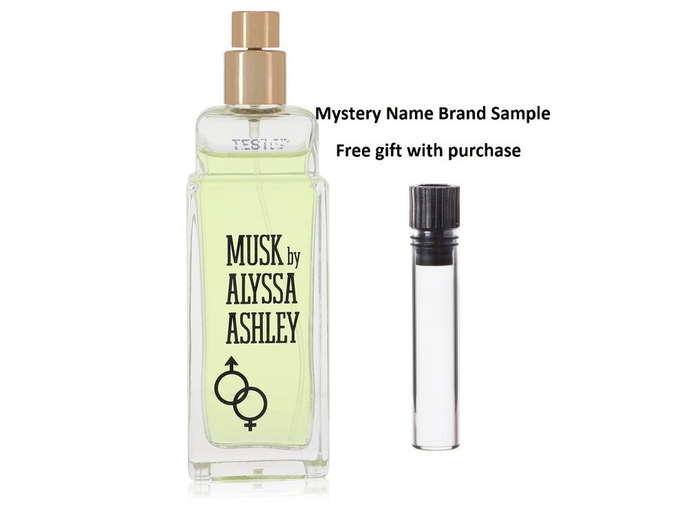Alyssa Ashley Musk by Houbigant Eau De Toilette Spray (Tester) 1.7 oz And a Mystery Name brand sample vile