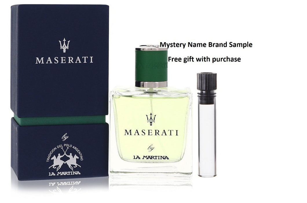Maserati La Martina by La Martina Eau De Toilette Spray 3.4 oz And a Mystery Name brand sample vile
