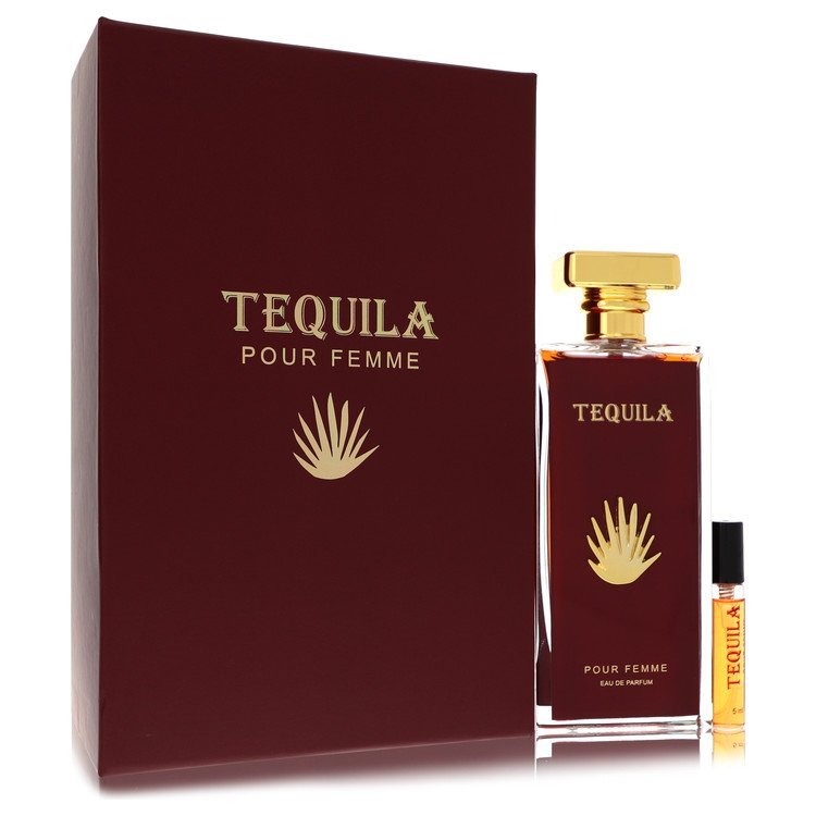 Tequila Pour Femme Red by Tequila Perfumes Eau De Parfum Spray + Free .17 oz Mini EDP Spray 3.3 oz For Women