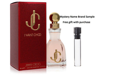 Jimmy Choo I Want Choo by Jimmy Choo Eau De Parfum Spray 1.3 oz And a Mystery Name brand sample vile