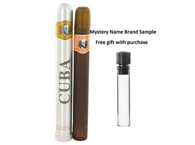 CUBA ORANGE by Fragluxe Eau De Toilette Spray 1.15 oz And a Mystery Name brand sample vile