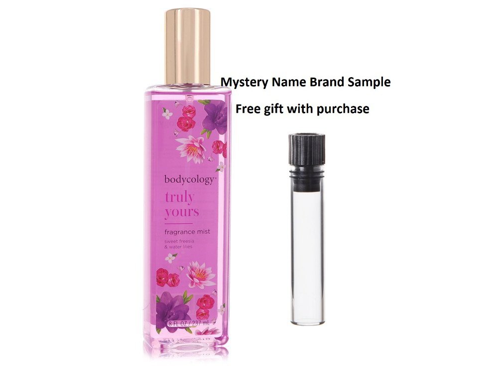 Bodycology Truly Yours by Bodycology Fragrance Mist Spray 8 oz And a Mystery Name brand sample vile