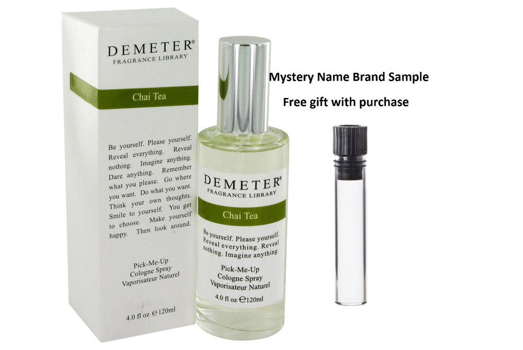 Demeter Chai Tea by Demeter Cologne Spray 4 oz And a Mystery Name brand sample vile