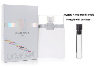 Lomani White Gold by Lomani Eau De Toilette Spray 3.4 oz And a Mystery Name brand sample vile
