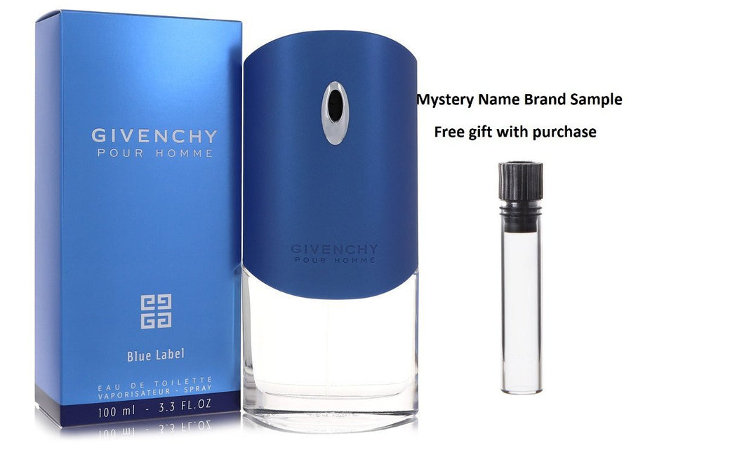 Givenchy Blue Label by Givenchy Eau De Toilette Spray 3.3 oz And a Mystery Name brand sample vile