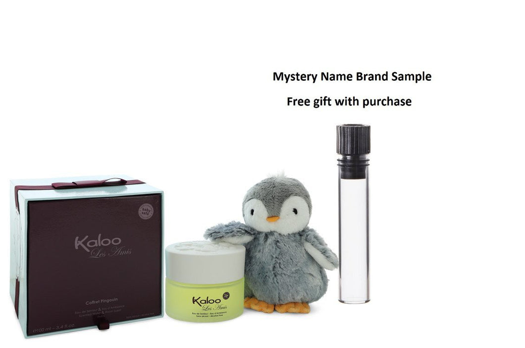 Kaloo Les Amis by Kaloo Alcohol Free Eau D'ambiance Spray + Free Penguin Soft Toy 3.4 oz And a Mystery Name brand sample vile