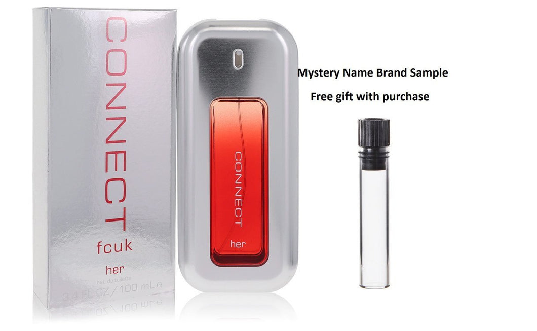 Fcuk Connect by French Connection Eau De Toilette Spray 3.4 oz And a Mystery Name brand sample vile