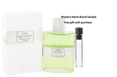 EAU SAUVAGE by Christian Dior After Shave 3.4 oz And a Mystery Name brand sample vile