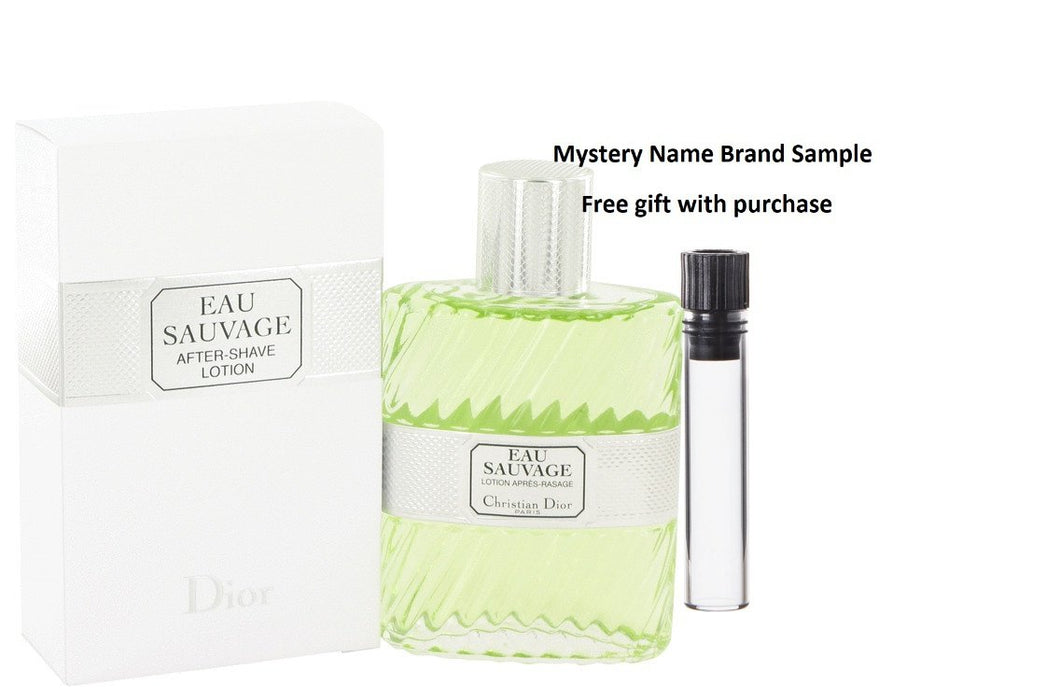 EAU SAUVAGE by Christian Dior After Shave 3.4 oz And a Mystery Name brand sample vile