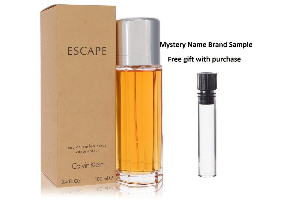 ESCAPE by Calvin Klein Eau De Parfum Spray 3.4 oz And a Mystery Name brand sample vile