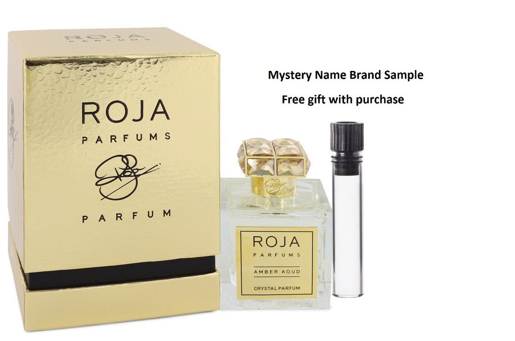 Roja Aoud Crystal by Roja Parfums Extrait De Parfum Spray (Unisex) 3.4 oz And a Mystery Name brand sample vile