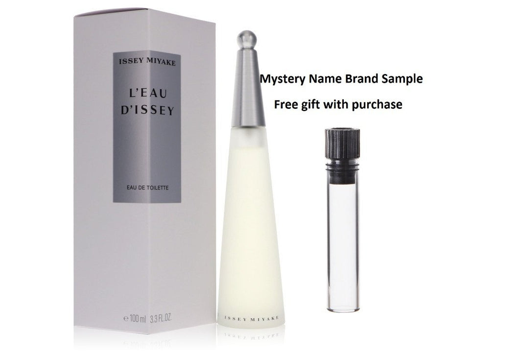 L'EAU D'ISSEY (issey Miyake) by Issey Miyake Eau De Toilette Spray 3.3 oz And a Mystery Name brand sample vile