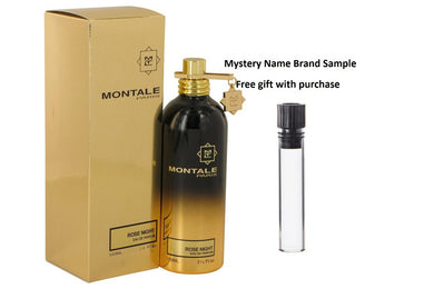 Montale Rose Night by Montale Eau De Parfum Spray (Unisex) 3.4 oz And a Mystery Name brand sample vile