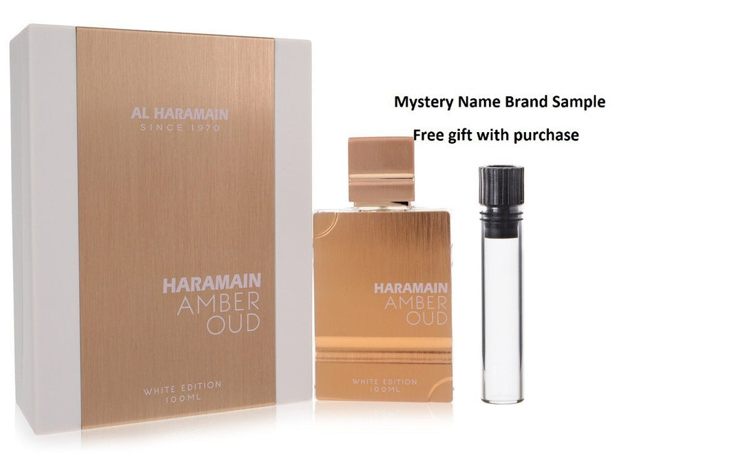 Al Haramain Amber Oud White Edition by Al Haramain Eau De Parfum Spray (Unisex) 3.4 oz And a Mystery Name brand sample vile