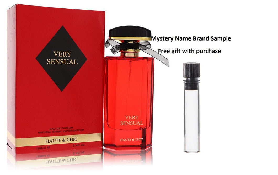 Haute & Chic Very Sensual by Haute & Chic Eau De Parfum Spray 3.4 oz And a Mystery Name brand sample vile