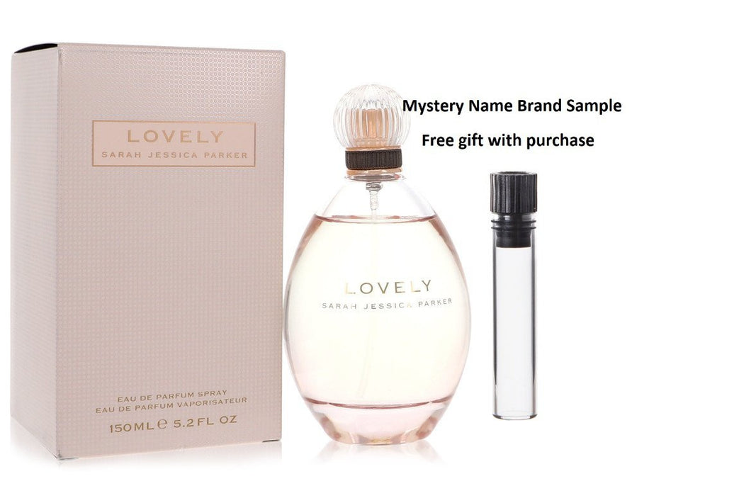 Lovely by Sarah Jessica Parker Eau De Parfum Spray 5 oz And a Mystery Name brand sample vile