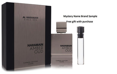 Al Haramain Amber Oud Carbon Edition by Al Haramain Eau De Parfum Spray (Unisex) 3.4 oz And a Mystery Name brand sample vile