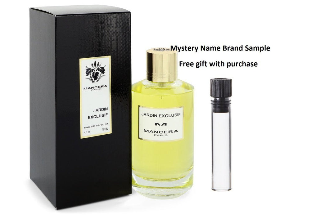 Mancera Jardin Exclusif by Mancera Eau De Parfum Spray 4 oz And a Mystery Name brand sample vile