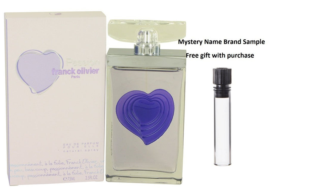 Passion Franck Olivier by Franck Olivier Eau De Parfum Spray 2.5 oz And a Mystery Name brand sample vile