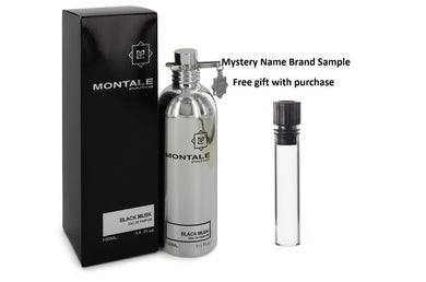 Montale Black Musk by Montale Eau De Parfum Spray (Unisex) 3.4 oz And a Mystery Name brand sample vile