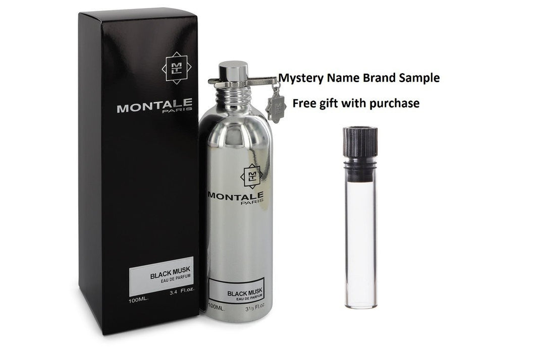 Montale Black Musk by Montale Eau De Parfum Spray (Unisex) 3.4 oz And a Mystery Name brand sample vile