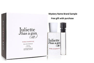 Miss Charming by Juliette Has a Gun Eau De Parfum Spray 1.7 oz And a Mystery Name brand sample vile