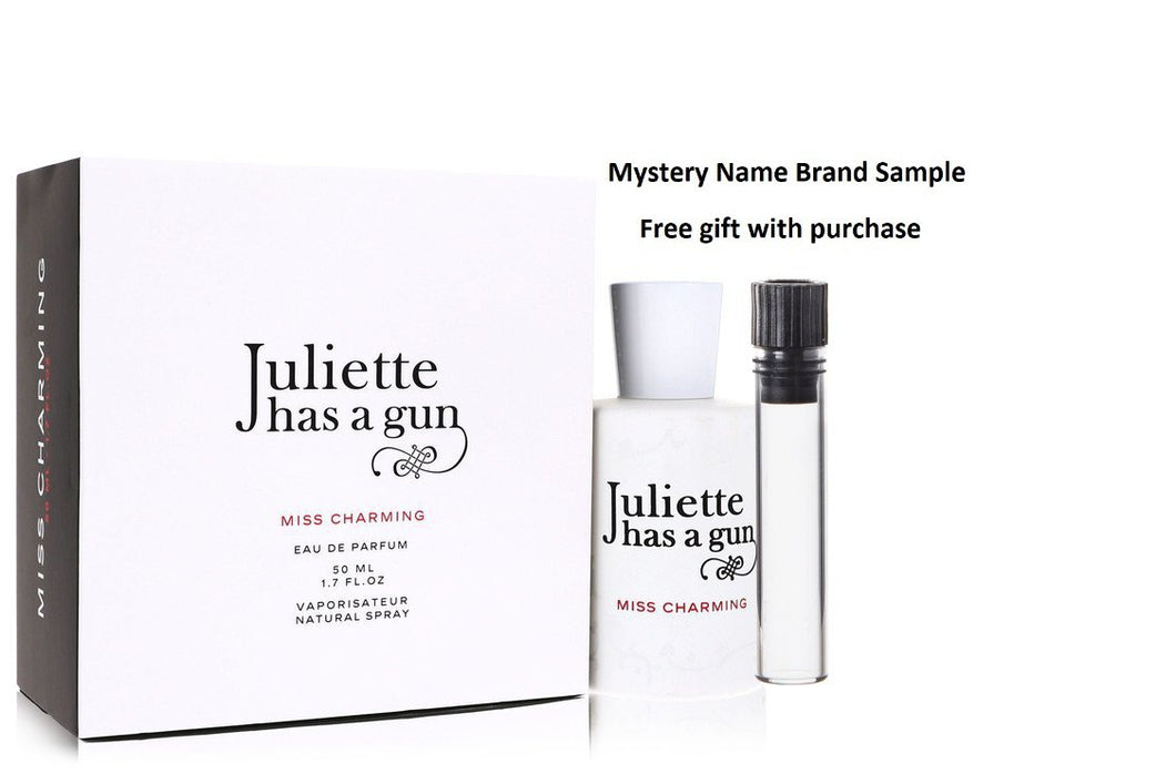 Miss Charming by Juliette Has a Gun Eau De Parfum Spray 1.7 oz And a Mystery Name brand sample vile