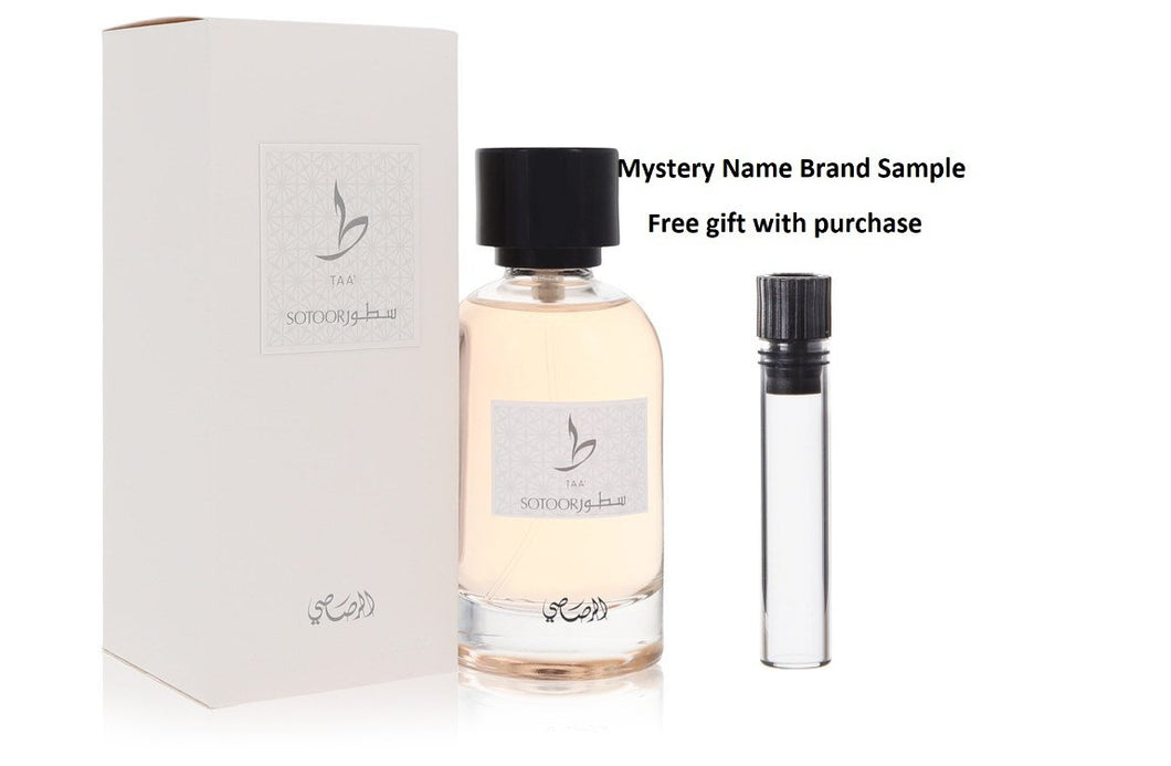 Sotoor Taa by Rasasi Eau De Parfum Spray 3.33 oz And a Mystery Name brand sample vile