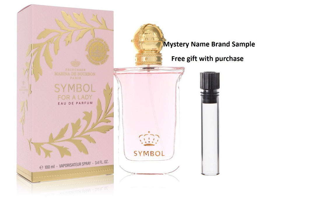 Marina De Bourbon Symbol For A Lady by Marina De Bourbon Eau De Parfum Spray 3.4 oz And a Mystery Name brand sample vile