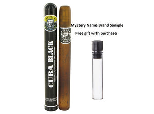 CUBA Black by Fragluxe Eau De Toilette Spray 1.15 oz And a Mystery Name brand sample vile