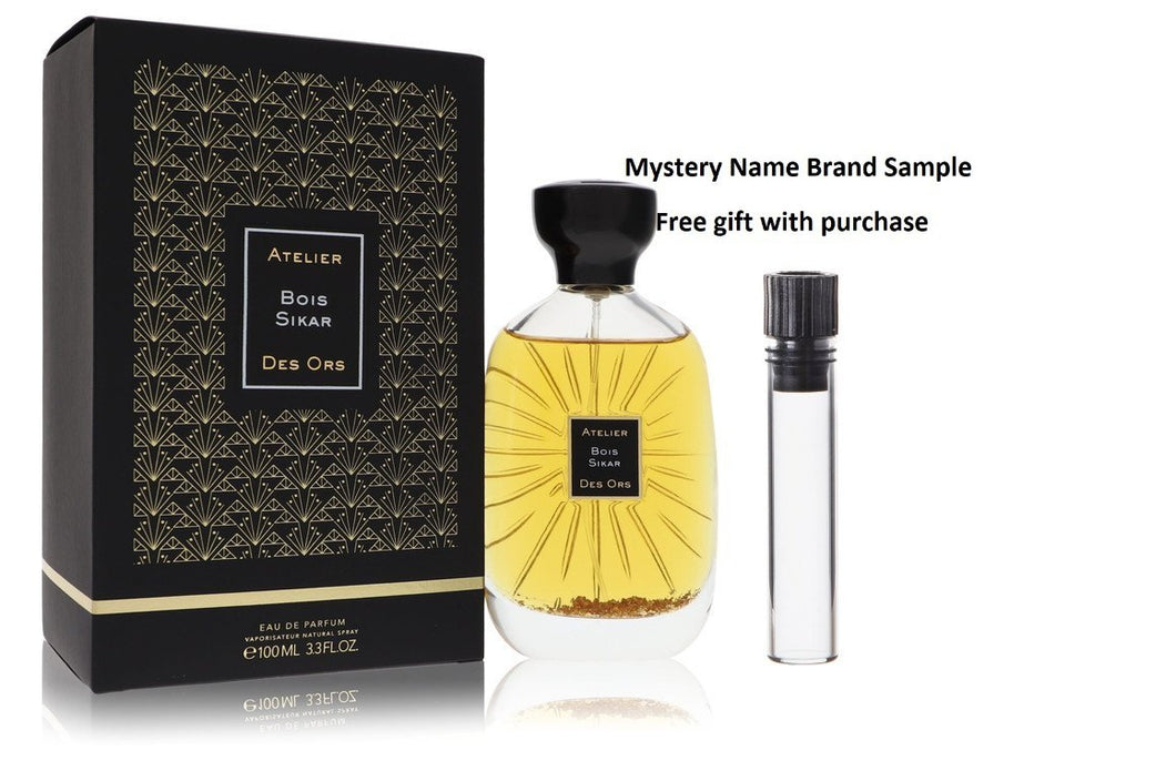 Bois Sikar by Atelier Des Ors Eau De Parfum Spray (Unisex) 3.3 oz And a Mystery Name brand sample vile
