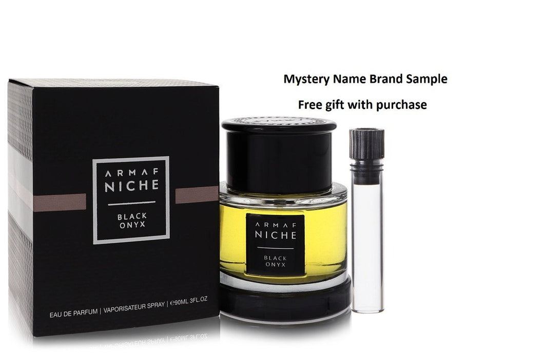 Armaf Niche Black Onyx by Armaf Eau De Toilette Spray (Unisex) 3 oz And a Mystery Name brand sample vile