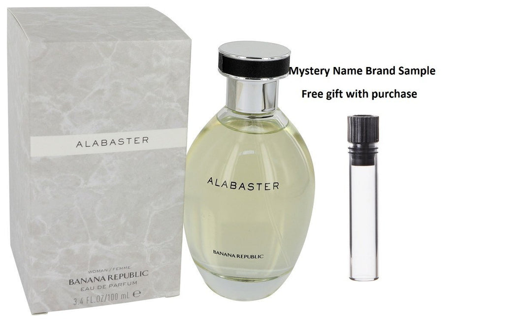 Alabaster by Banana Republic Eau De Parfum Spray 3.4 oz And a Mystery Name brand sample vile