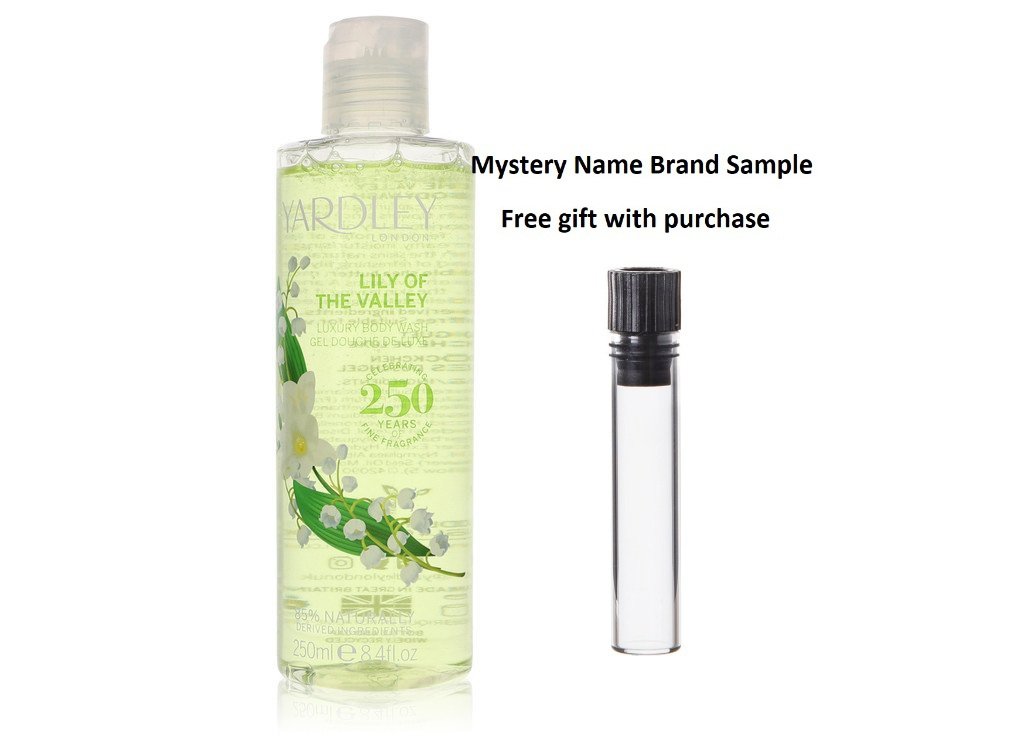 Lily of The Valley Yardley by Yardley London Shower Gel 8.4 oz And a Mystery Name brand sample vile