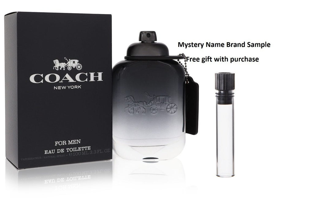 Coach by Coach Eau De Toilette Spray 3.3 oz And a Mystery Name brand sample vile