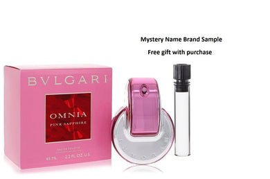 Omnia Pink Sapphire by Bvlgari Eau De Toilette Spray 2.2 oz And a Mystery Name brand sample vile