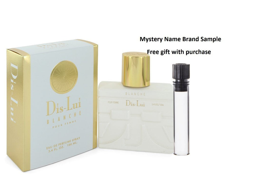 Dis Lui Blanche by YZY Perfume Eau De Parfum Spray 3.4 oz And a Mystery Name brand sample vile