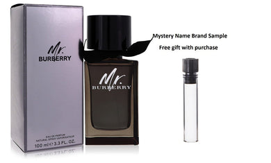 Mr Burberry by Burberry Eau De Parfum Spray 3.3 oz And a Mystery Name brand sample vile