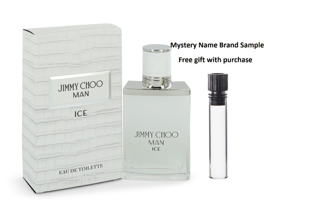 Jimmy Choo Ice by Jimmy Choo Eau De Toilette Spray 1.7 oz And a Mystery Name brand sample vile