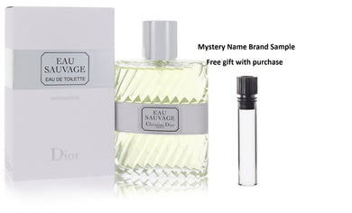 EAU SAUVAGE by Christian Dior Eau De Toilette Spray 3.4 oz And a Mystery Name brand sample vile