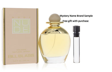 NUDE by Bill Blass Eau De Cologne Spray 3.4 oz And a Mystery Name brand sample vile