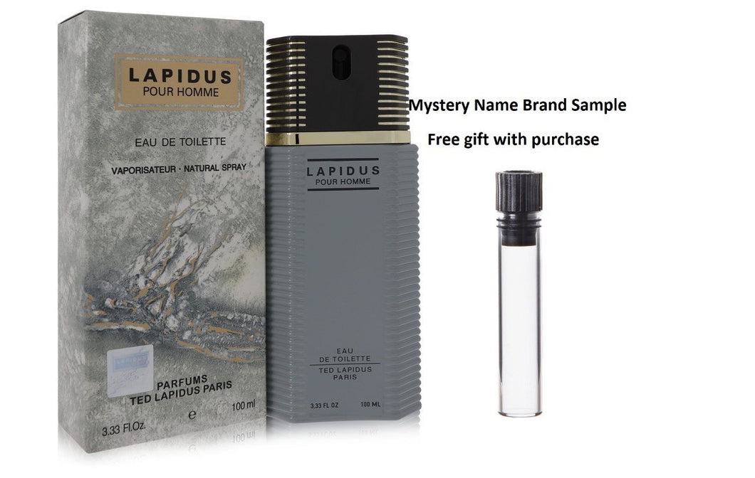 LAPIDUS by Ted Lapidus Eau De Toilette Spray 3.4 oz And a Mystery Name brand sample vile