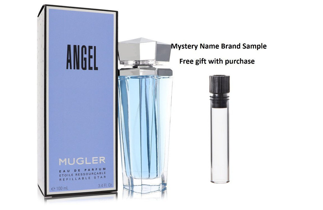 ANGEL by Thierry Mugler Eau De Parfum Spray Refillable 3.4 oz And a Mystery Name brand sample vile