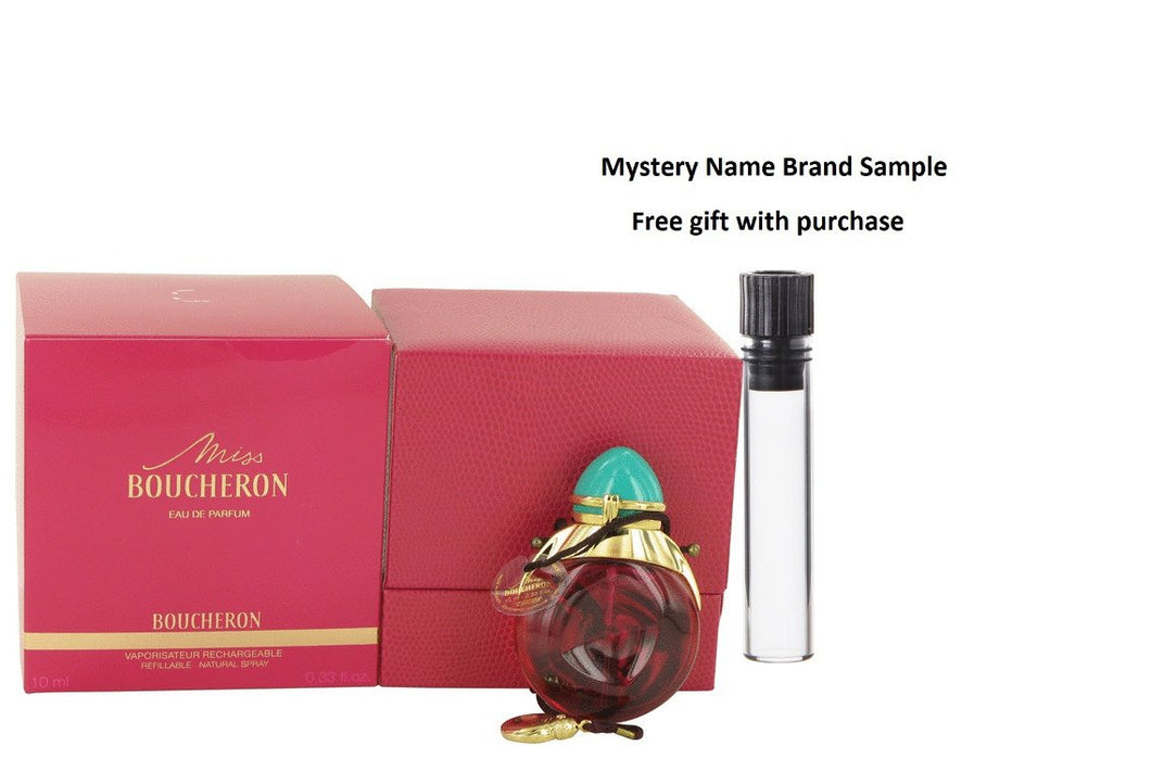 Miss Boucheron by Boucheron Eau De Parfum Refillable .33 oz And a Mystery Name brand sample vile