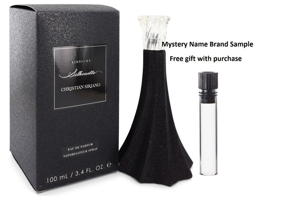 Silhouette Midnight by Christian Siriano Eau De Parfum Spray 3.4 oz And a Mystery Name brand sample vile